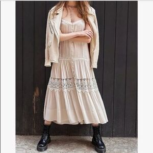 Free people intimately smile pretty midi dress, lace dress XS